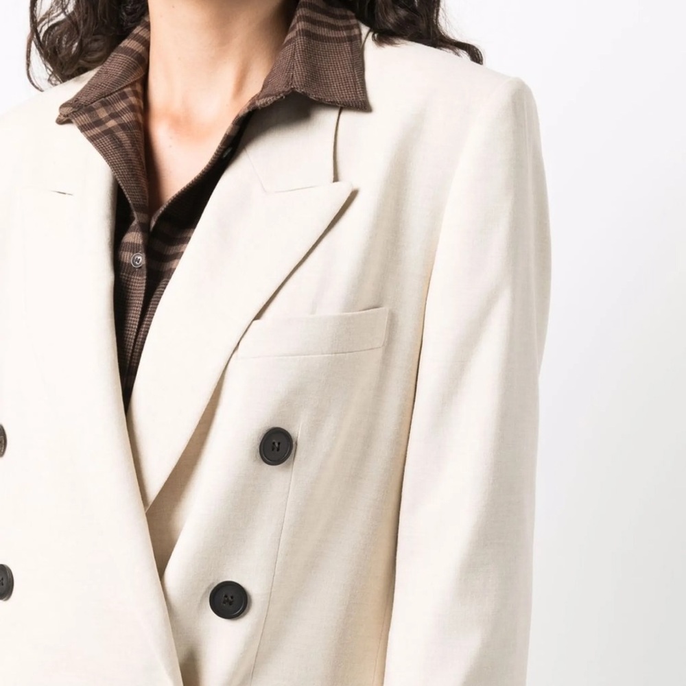 Isabel Marant Etoile Cream Double-Breasted Blazer - Picture 4 of 10